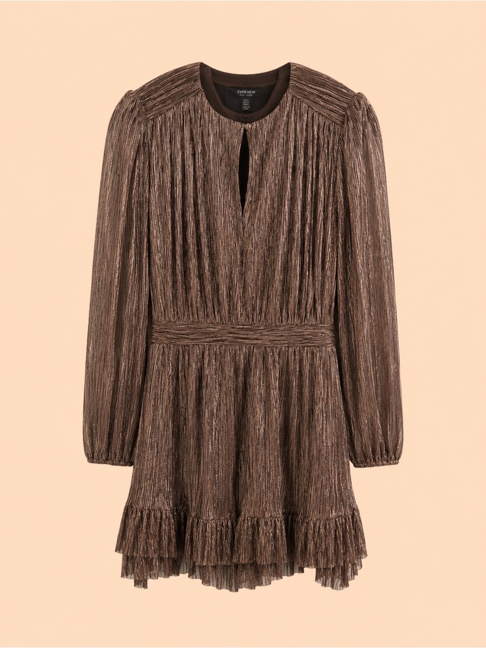 EVER NEW METALLIC PLEATED DRESS